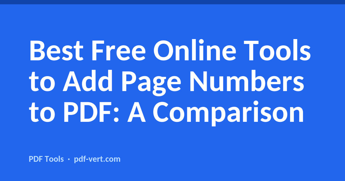 Best Free Online Tools to Add Page Numbers to PDF: A Comparison